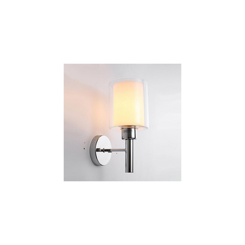 Applique da parete moderna contemporanea uplight in vetro 12 x 28 cm E27
