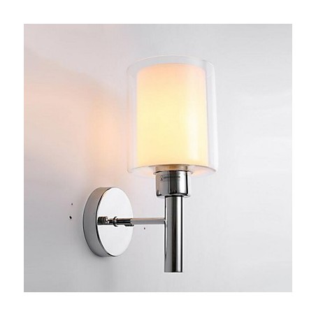 Applique da parete moderna contemporanea uplight in vetro 12 x 28 cm E27
