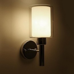 Applique da parete moderna contemporanea uplight in vetro 12 x 28 cm E27