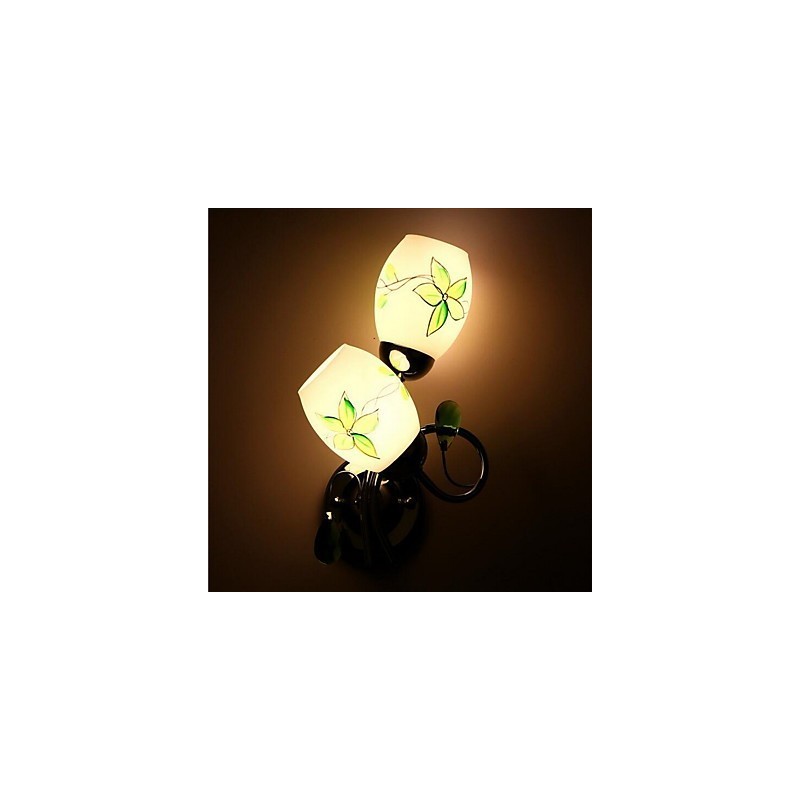 Applique da parete moderna contemporanea uplight in vetro E27 2 lampadine