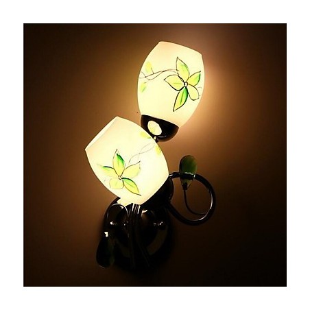 Applique da parete moderna contemporanea uplight in vetro E27 2 lampadine