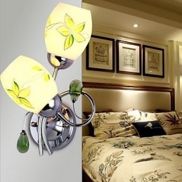 Applique da parete moderna contemporanea uplight in vetro E27 2 lampadine