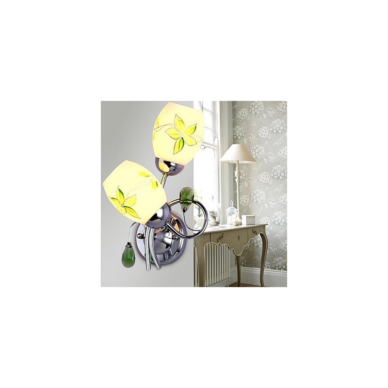 Applique da parete moderna contemporanea uplight in vetro E27 2 lampadine