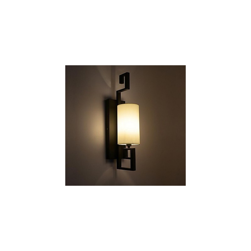 Applique da parete moderna contemporanea uplight in tessuto e metallo E14