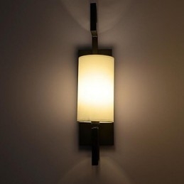 Applique da parete moderna contemporanea uplight in tessuto e metallo E14