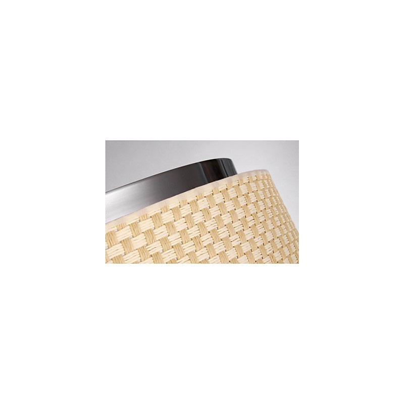 Plafoniera a filo moderna minimalista beige in tessuto, 6 lampadine E12/E14
