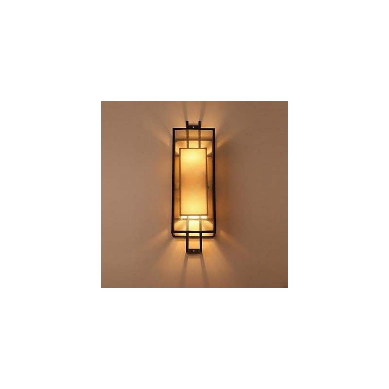 Applique da parete vintage luce ambientale E27 2 lampadine 18x13x60 cm