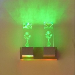 Applique da parete mini con luce ambientale multicolore rosa LED integrato 2 W