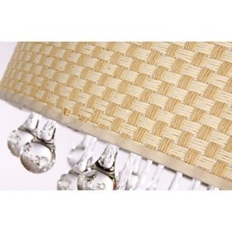 Plafoniera a filo moderna minimalista beige in tessuto, 6 lampadine E12/E14