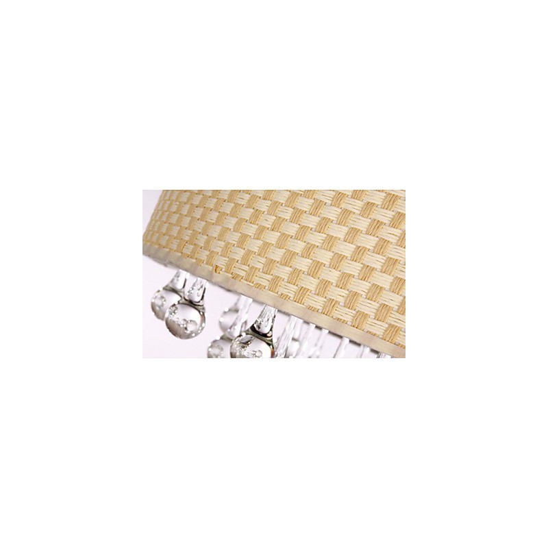 Plafoniera a filo moderna minimalista beige in tessuto, 6 lampadine E12/E14