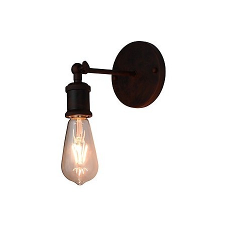 Applique da parete in ferro nero con lampadina LED