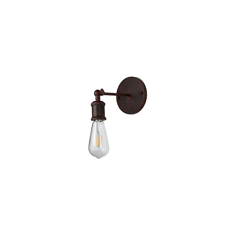 Applique da parete in ferro nero con lampadina LED