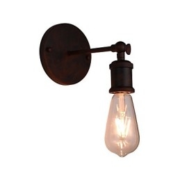Applique da parete in ferro nero con lampadina LED