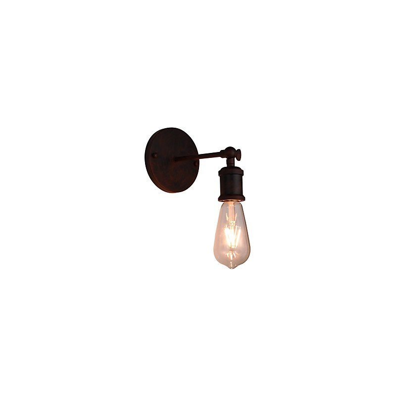 Applique da parete in ferro nero con lampadina LED