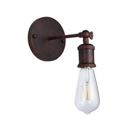 Applique da parete in ferro nero con lampadina LED