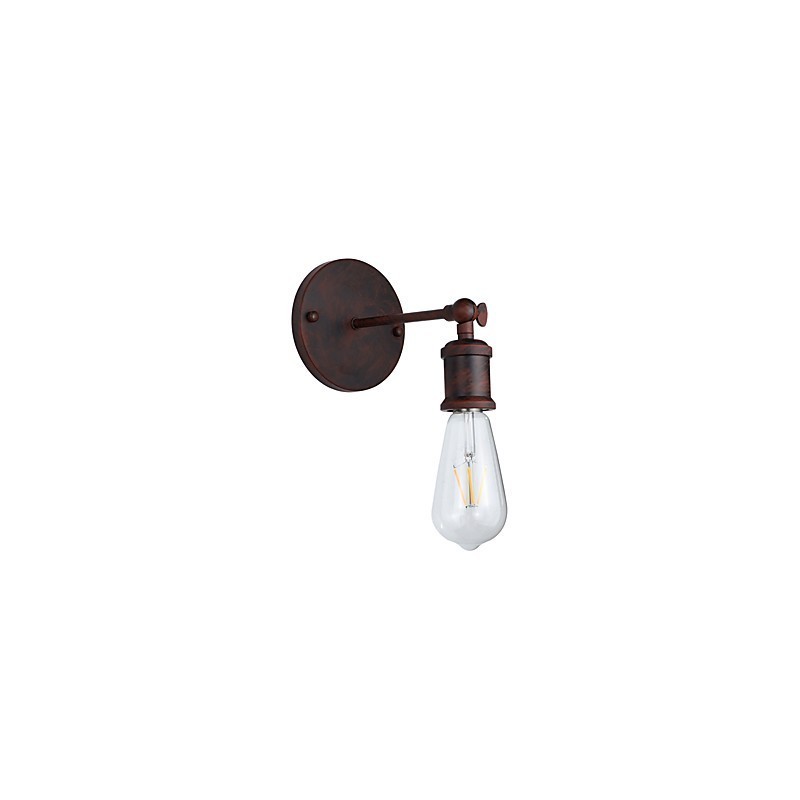 Applique da parete in ferro nero con lampadina LED