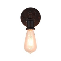 Applique da parete in ferro nero con lampadina LED