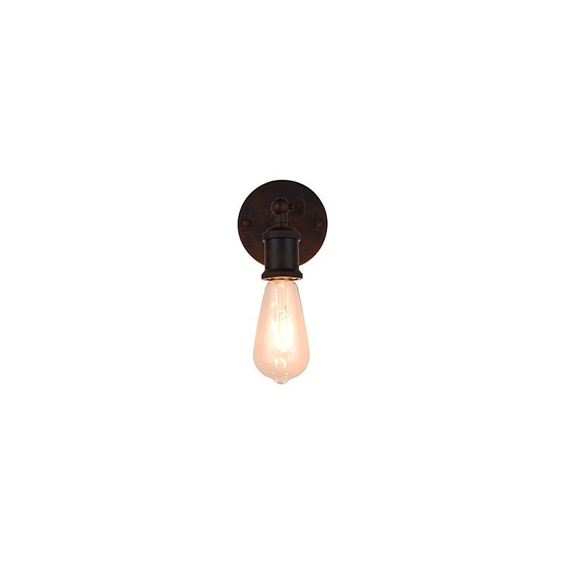 Applique da parete in ferro nero con lampadina LED