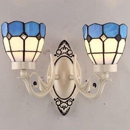 Applique da parete uplight in vetro 2x E27 60x22 cm