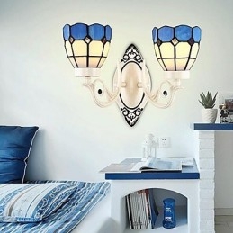 Applique da parete uplight in vetro 2x E27 60x22 cm