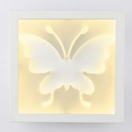 Applique da parete vintage con luce ambientale, LED integrato, ceramica, 24 x 4,3 x 24 cm