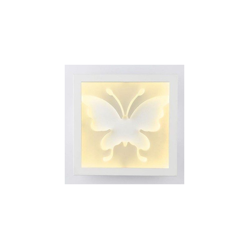Applique da parete vintage con luce ambientale, LED integrato, ceramica, 24 x 4,3 x 24 cm