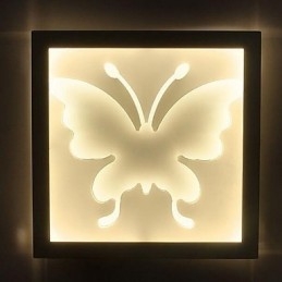 Applique da parete vintage con luce ambientale, LED integrato, ceramica, 24 x 4,3 x 24 cm