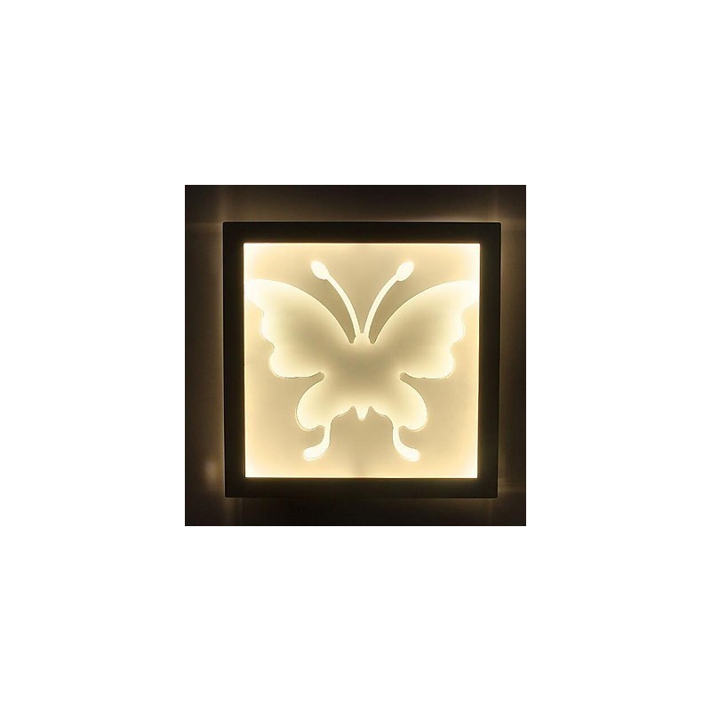 Applique da parete vintage con luce ambientale, LED integrato, ceramica, 24 x 4,3 x 24 cm