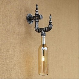 Applique da parete rustica Lodge argento con luce ambientale