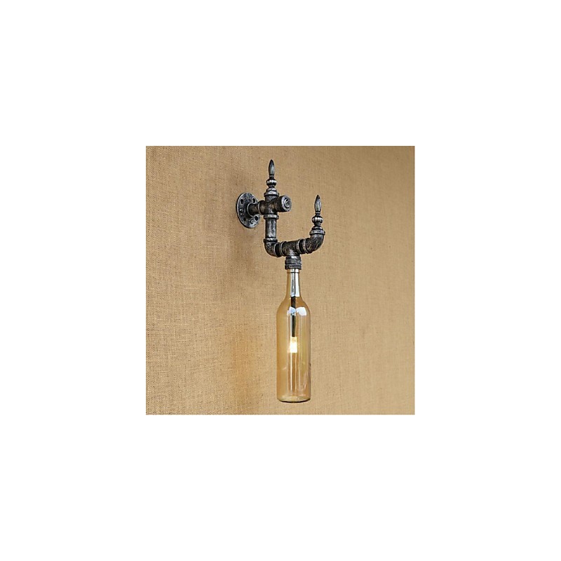 Applique da parete rustica Lodge argento con luce ambientale