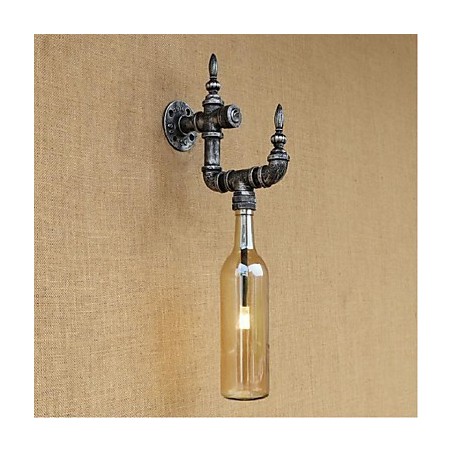 Applique da parete rustica Lodge argento con luce ambientale
