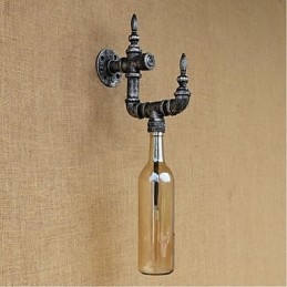 Applique da parete rustica Lodge argento con luce ambientale
