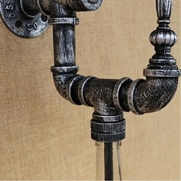 Applique da parete rustica Lodge argento con luce ambientale