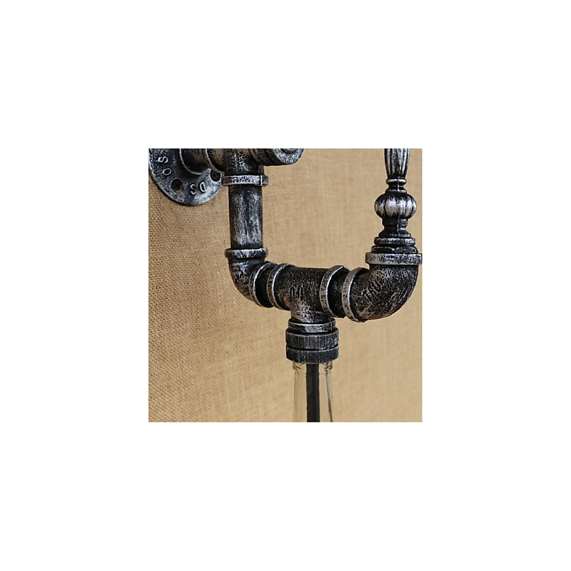 Applique da parete rustica Lodge argento con luce ambientale