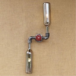 Applique da parete rustica in ottone blu fumo grigio