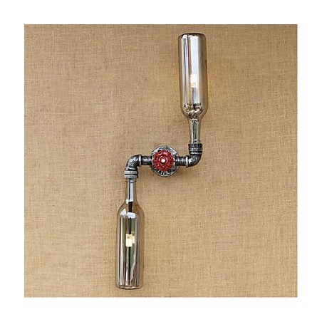 Applique da parete rustica in ottone blu fumo grigio