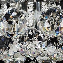 Plafoniera a filo moderna in vetro e cristallo trasparente, LED integrato 24 W
