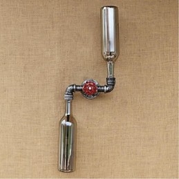 Applique da parete rustica in ottone blu fumo grigio