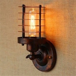 Applique da parete rustica in ottone antico, luce ambientale, E26/E27 40 W