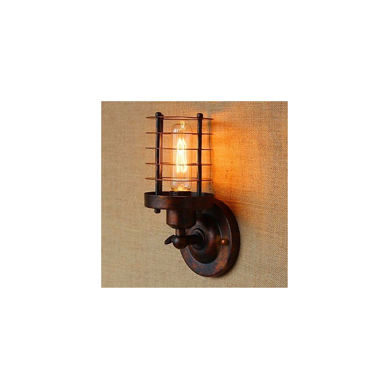 Applique da parete rustica in ottone antico, luce ambientale, E26/E27 40 W