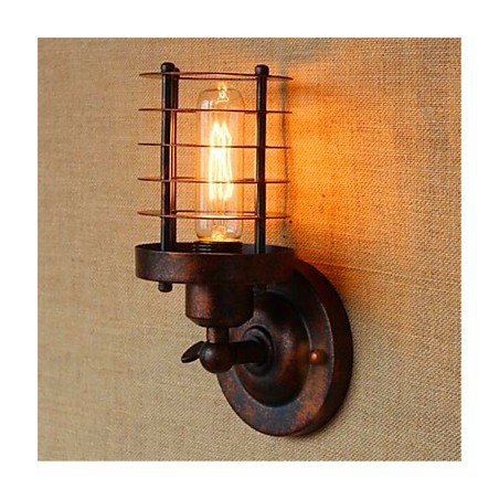 Applique da parete rustica in ottone antico, luce ambientale, E26/E27 40 W