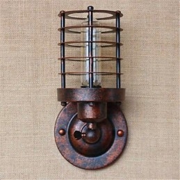 Applique da parete rustica in ottone antico, luce ambientale, E26/E27 40 W
