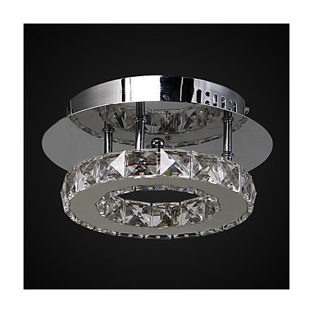 Plafoniera a filo moderna contemporanea in cristallo e metallo cromato LED integrato 6 W