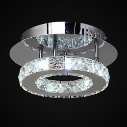 Plafoniera a filo moderna contemporanea in cristallo e metallo cromato LED integrato 6 W