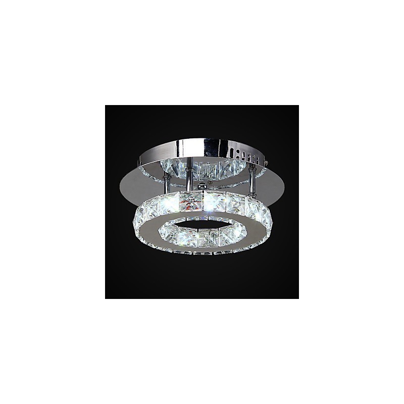 Plafoniera a filo moderna contemporanea in cristallo e metallo cromato LED integrato 6 W