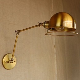 Applique da parete retrò industriale in ferro, finitura bronzo