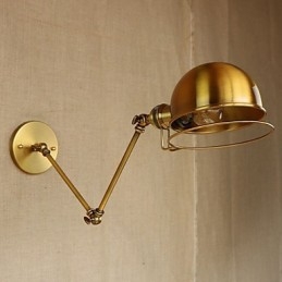 Applique da parete retrò industriale in ferro, finitura bronzo