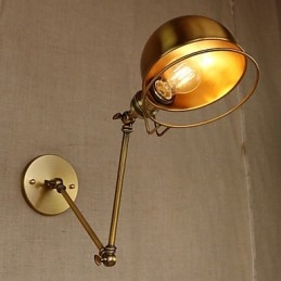 Applique da parete retrò industriale in ferro, finitura bronzo