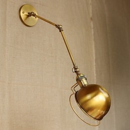 Applique da parete retrò industriale in ferro, finitura bronzo