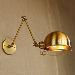 Applique da parete retrò industriale in ferro, finitura bronzo